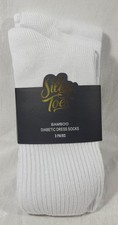 Silky Toes Men's 3-Pack White Bamboo Diabetic Dress Socks - Size 9-11 4.5-7.5 
