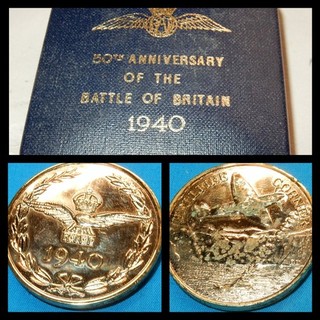 50th ANNIVERSARY BATTLE OF BRITAIN RAF ROYAL AIR FORCE MEDAL BOXED 1940 1990
