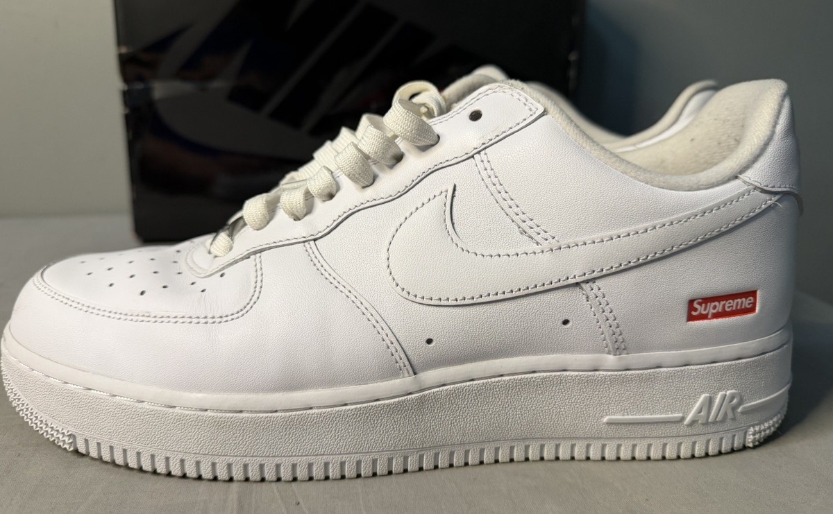 Mens Size 10 - Nike Air Force 1 Low SP x Supreme White (CU9225-100) NEW! Nike x Supreme Air Force 1 Low White Box Logo | CU9225-100 main image 3