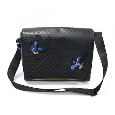 Giorgio Armani schwarzer Adler Muster geprägtes Leder Vogel Patch 155301268