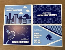 US Open Tennis 2025 Postcards American Express Merch AMEX Postcard Set of 4 NEW