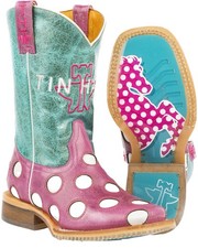 Tin Haul Girls' Little Miss Dotty Horse Boot - Square Toe - 14-018-0007-0720 PI