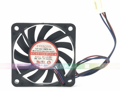 1PC EVERCOOL EC6010HH12CA 6CM 6010 12V 0.22A three-wire cooling fan  #lk