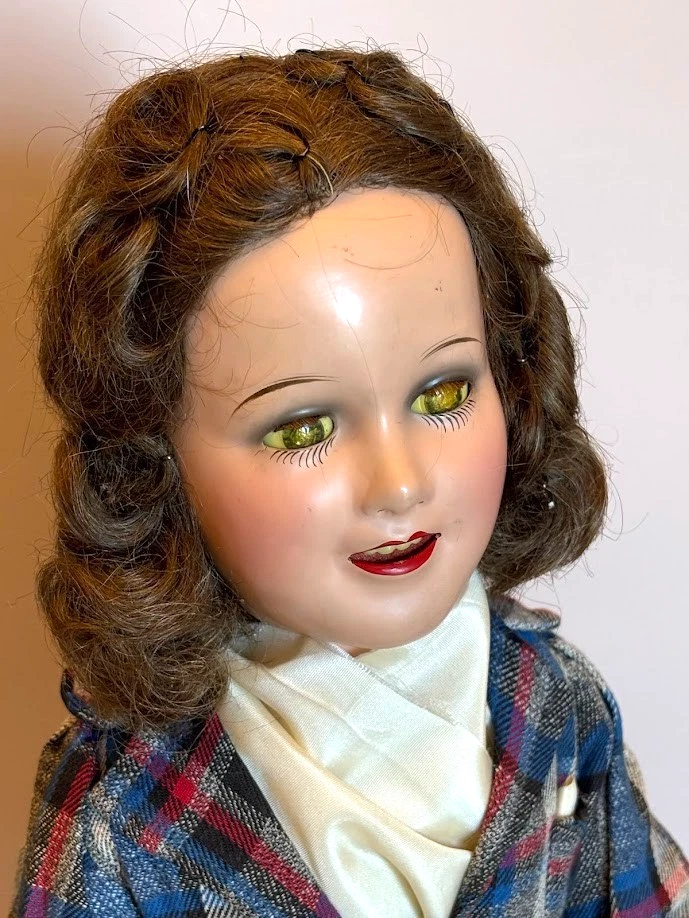 罕见美丽 20 世纪 30 年代 20 英寸全原创 Deanna Durbin 娃娃 来自 Ideal! — 第 3/4 张图片