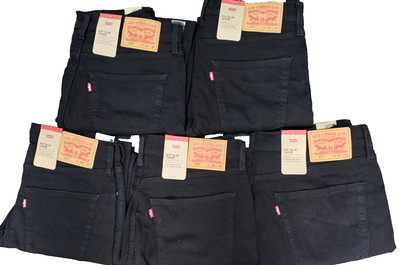 Levis 512 Herren Slim Taper Fit Stretch Schwarz Denim Jeans Alle Größen