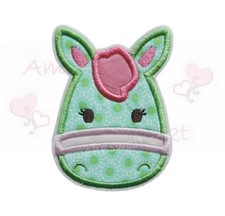 Aufnäher Applikation Pony Pferd Stickapplikation Bügelbild Gestickt grün