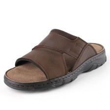 Remot Men's Leather Sandals Thick Bottom Non-slip Lightweight Slippers