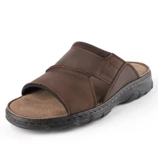 Remot Men's Leather Sandals Thick Bottom Non-slip Lightweight Slippers