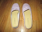 Womens Liz Claiborne First Issue lilac leather Colt Mules Shoes flats sz 6 M  ** — photo 3