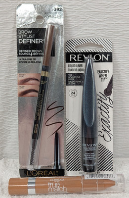 Loreal & Revlon - Misc lot Brown Stick Liquid Liner - 3 Piece