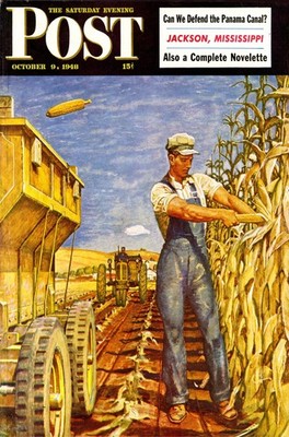   Saturday Evening Post (1948) Cover Poster - Farmer's Harvest - 24x36  -