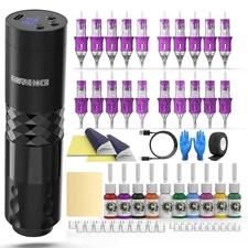 Maquina Profesional De Tatuaje Kit Para Tatuar Tattoo Rotativa Pluma Inalambric