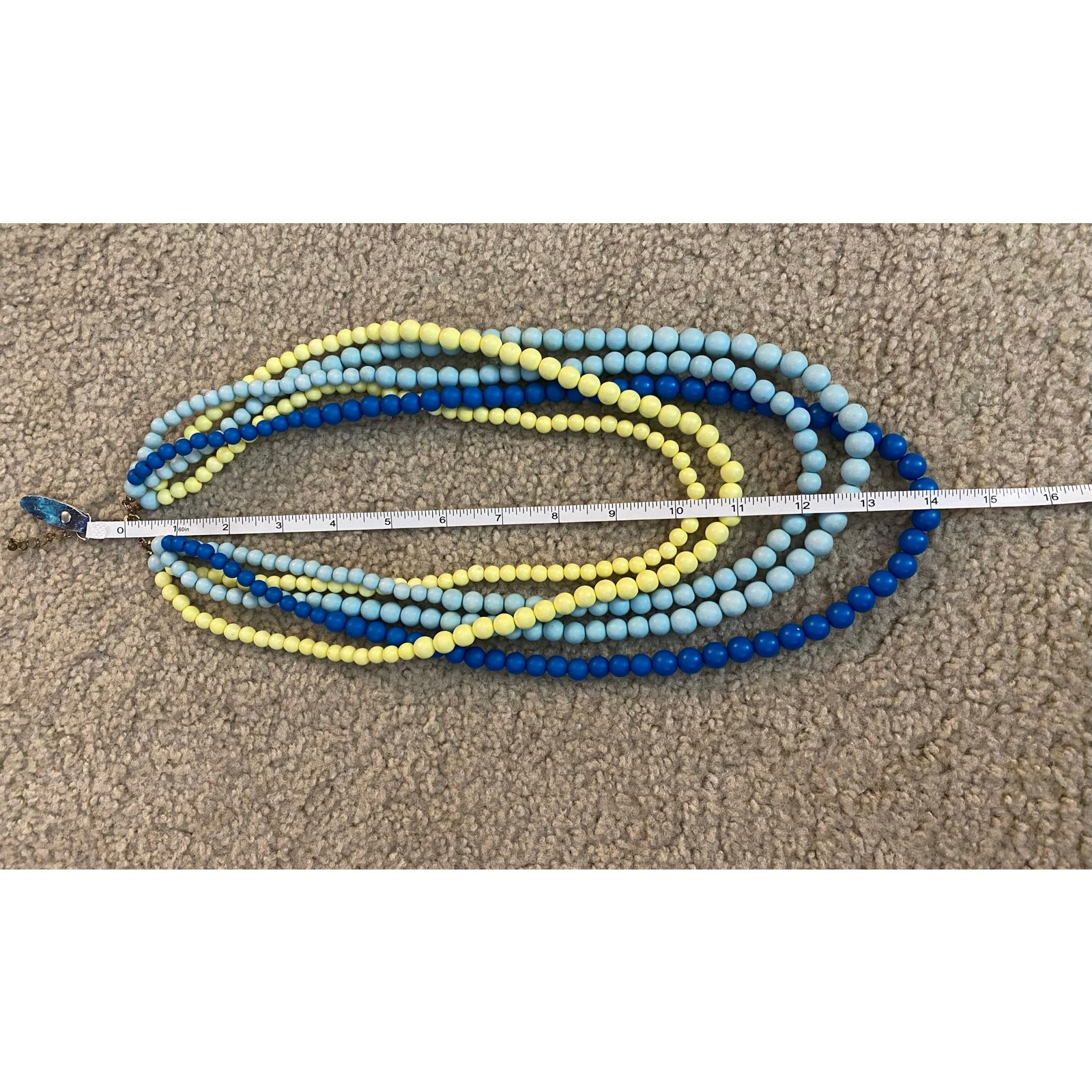 Multi-Strand Matte Bead Statement Necklace - Blue… - image 8