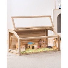 HOT/ Wooden Hamster Cage,270 Viewing Hamster Habitat,32x16x16",Dwarf Hamster