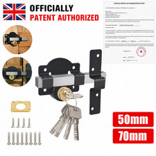 50/70mm Double Sided Long Throw Gate Lock with 5 Keys for Gate/Latch