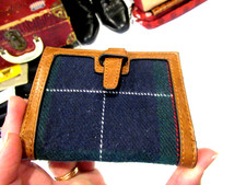 Jen  Co blue plaid card wallet