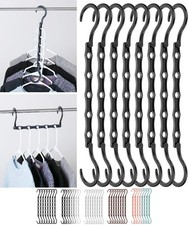Space Saving Hangers Black 8 Pack Slim Non Slip Delicate Set Shirt Closet