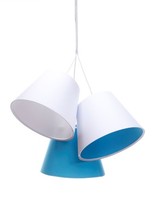 HäNgeleuchte Kinderzimmer Weiß Blau Stoffschirm Samy Pendelleuchte Kinderlampe