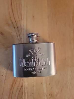 Glenfiddich Single Malt Whisky Hip Flask 2 oz Stainless Steel