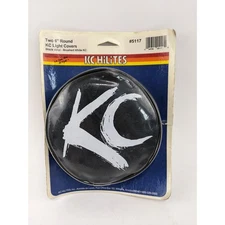 KC HiLiTES Light Covers Round Black Vinyl Brushed White KC 6 inch 2 Pack