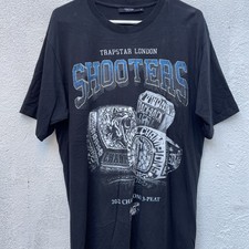 Trapstar London Shooter T Shirt Uomo Extra Large 44” Nero Cotone Logo Grafico
