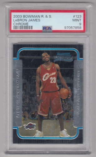 2003/04 BOWMAN CHROME LEBRON JAMES RC ROOKIE CARD #123 PSA 9 MINT CAVALIERS