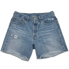 Levi  s Premium 501 Denim Shorts Distressed Cutoff High Rise 31
