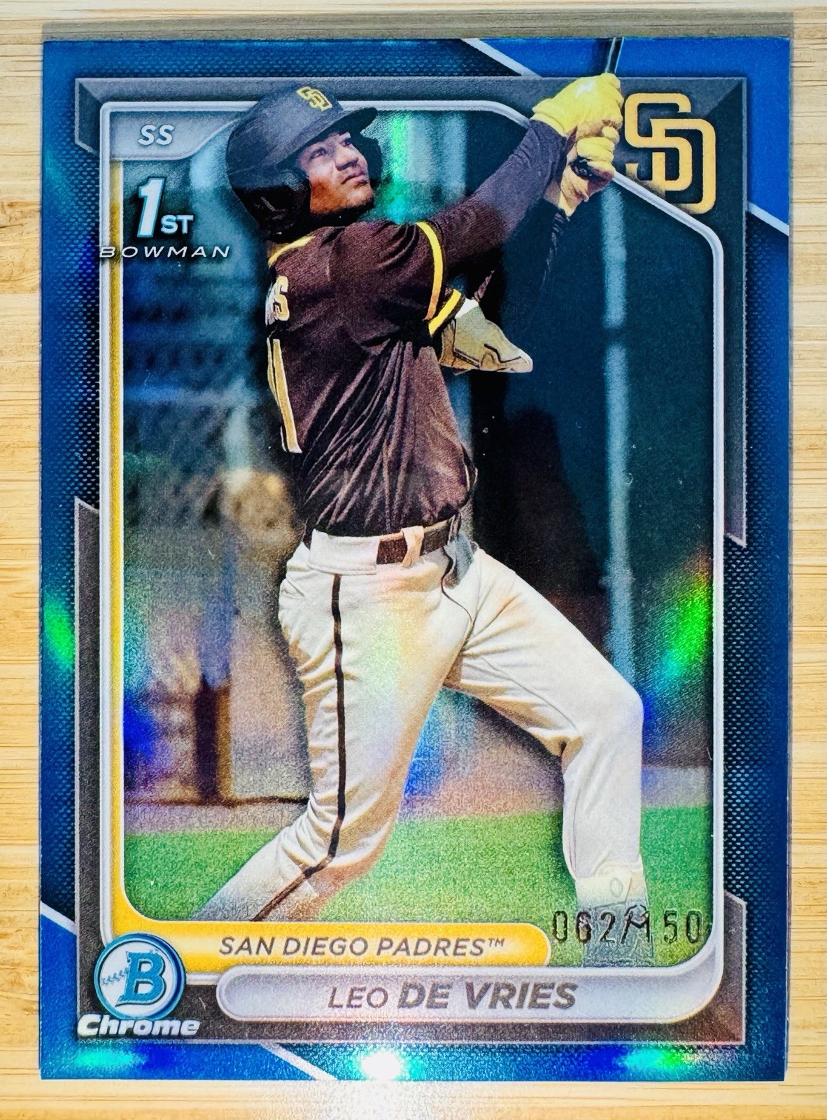 Leo De Vries 2024 Bowman Chrome 1st Blue Refractor /150