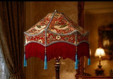 TRADITIONAL BESPOKE 22" STANDARD  LAMPSHADE WILLIAM MORRIS STRAWBERRY THIEF 