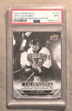 Jett Luchanko 2024-25 Upper Deck UD Canvas Young Guns Black & White PSA 9 Rookie