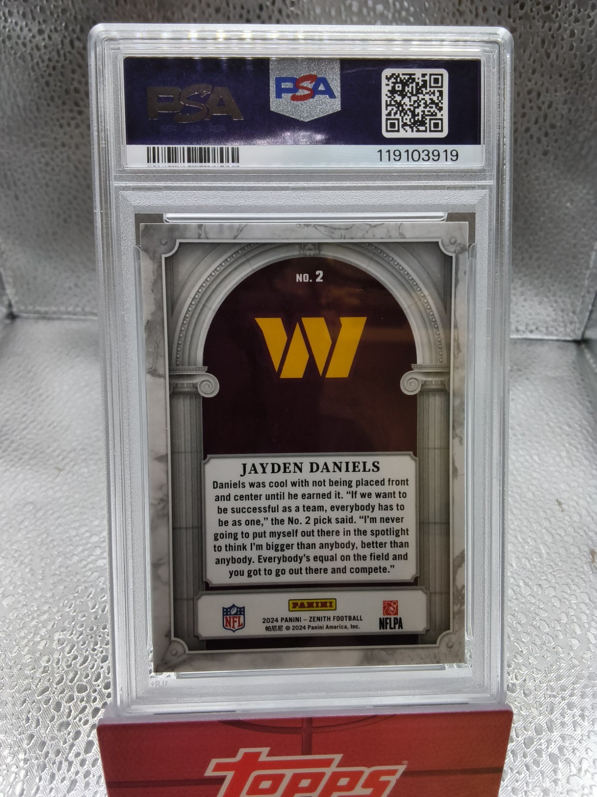 2024 zenith z marquee psa 9 jayden daniels rc view 2