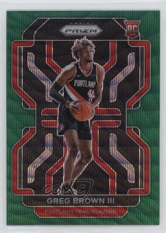 2021-22 Panini Prizm Green Wave Prizm Greg Brown III #291 Rookie RC 1u6