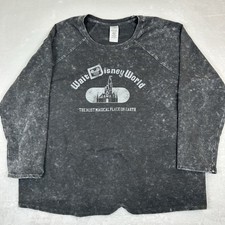 Walt Disney World Parks Castle Long Sleeve Retro Shirt 2X Vintage-Black Tie Dye