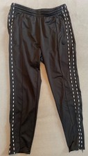 Victoria's Secret PINK Jogger Sweatpants Black Logo Stripe Zip Pockets Size L