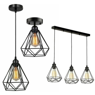 Deckenleuchte Industrial Style Pendelleuchte Retro Vintage E27 Loft Lampe Schwar