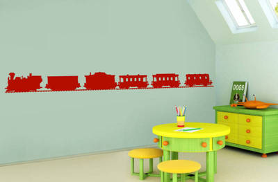 ZUG VON 5 KUTSCHEN KINDER Wandbild Vinyl Aufkleber DEKO Mädchen Jungen Decal