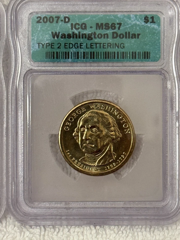 2007-P/D ERROR WASHINGTON Dollar MS-67 TOP GRADE - Image 3 of 3