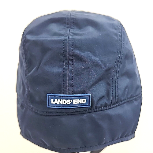 Lands End Squall Sherpa Lined Hat Sz S/M Blue Ear Flap Trapper Nylon Waterproof - Picture 8 of 15