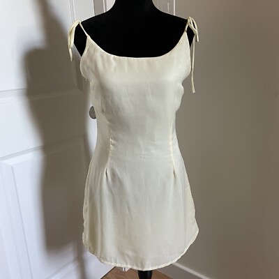 low back cream dress Cream Open-Back Maxi Dress L/XL