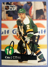 Curt Giles Minnesota North Stars 1991 Pro Set #114 NHL Autographed Hockey Card