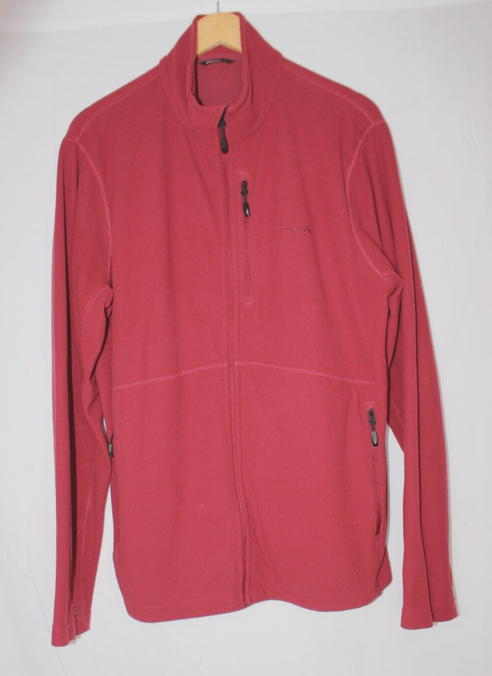 Rohan Men’s Large Burgundy Microgrid Stretch Full Zip Fleece Jacket
