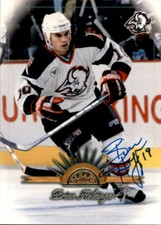 Brian Holzinger Signed Auto 1997-98 Donruss Leaf card Buffalo Sabres