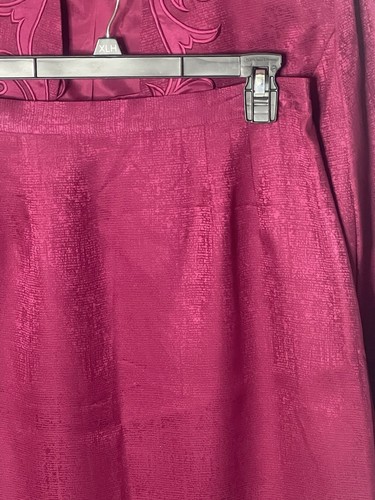 Conjunto de falda traje formal vintage Adrianna Papell 100 % seda fucsia 2 piezas talla 12P - Imagen 10 de 15