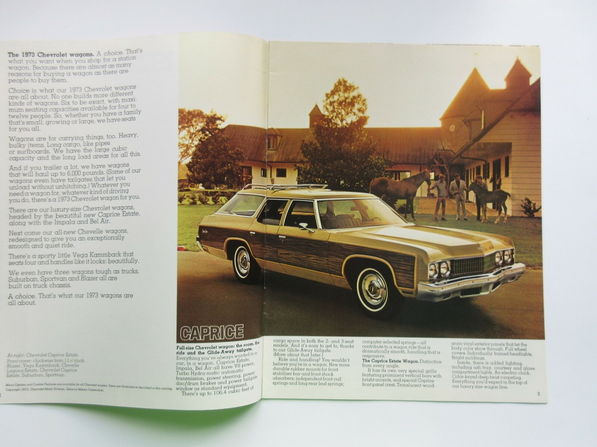 1973 Chevrolet Chevy STATION WAGONS Brochure CHEVELLE CAPRICE VEGA