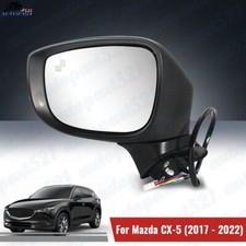 Black Door Wing Mirror Blind Spot Monitoring LEFT For Mazda CX-5 17-22 UK