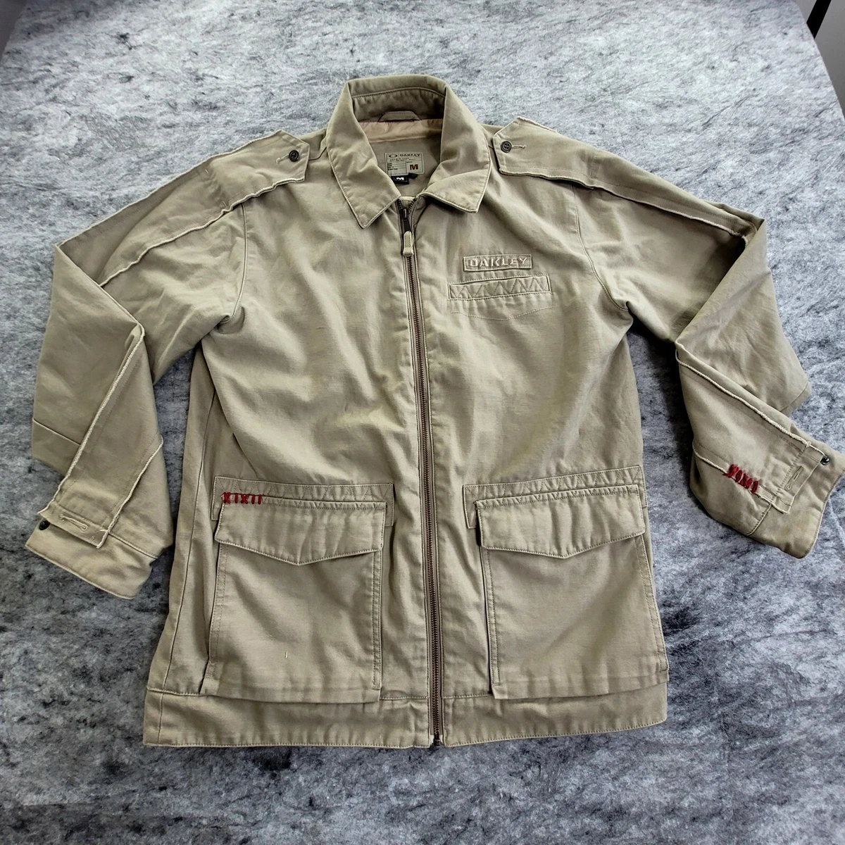 Oakley Tactical Field Gear Mens Jacket Beige Brown Full Zip Size