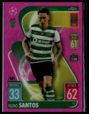2021-22 Topps Chrome Match Attax UEFA  #107 Nuno Santos Pink #/199