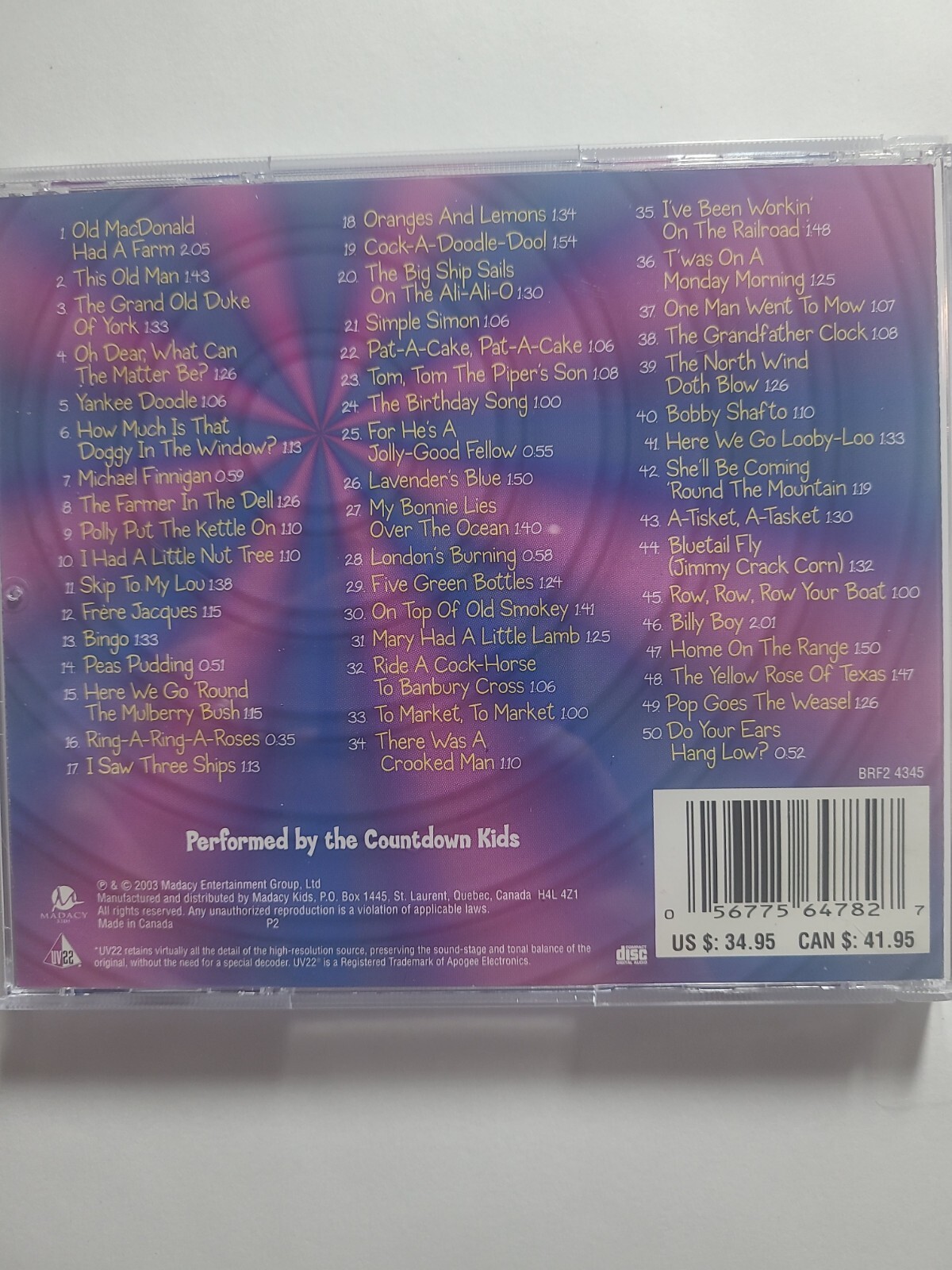 50 Songs for Kids by Madacy Entertainment for sale online | eBay