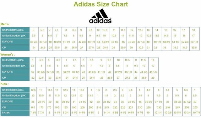 Adidas Size Chart Uk