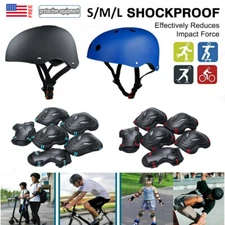 USA 7Pc Set Helmet Knee Elbow Teens Kids Skateboard Safety Protective Gear S M